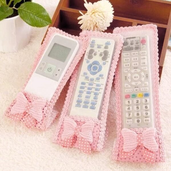 3pc Remote Cover with Bow Knot for TV, Air Conditioner, D2H, DTH Remote Control Dust Cover